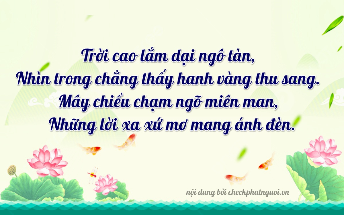 Bài thơ ý nghĩa cho <b>biển số 59NA-14951</b> tại website checkphatnguoi.vn