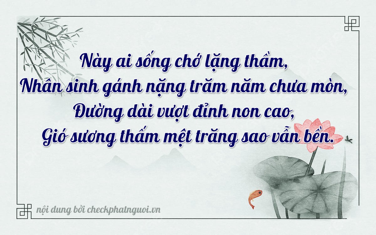 Bài thơ ý nghĩa cho <b>biển số 59P1-62631</b> tại website checkphatnguoi.vn