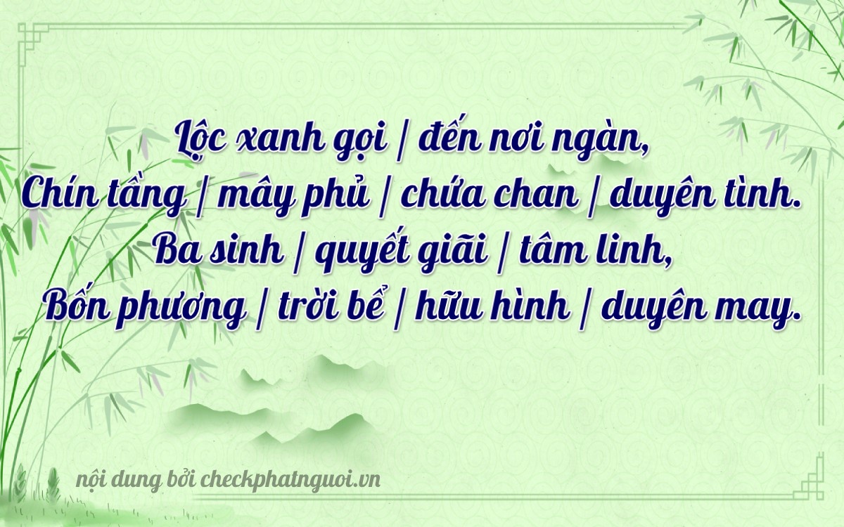 Bài thơ ý nghĩa cho <b>biển số 59U2-59349</b> tại website checkphatnguoi.vn