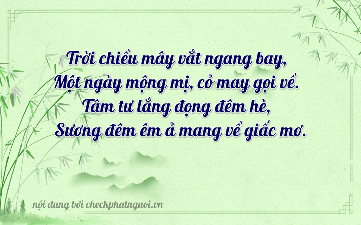 Bài thơ ý nghĩa cho <b>biển số 59U2-60776</b> tại website checkphatnguoi.vn