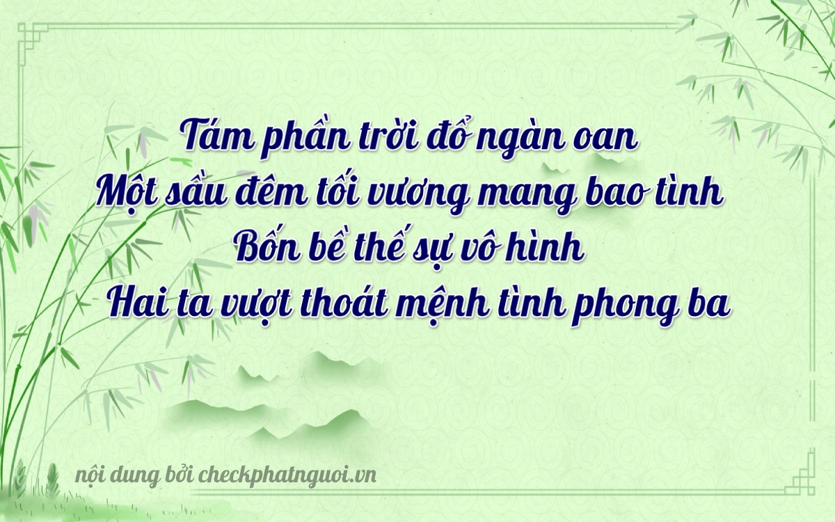 Bài thơ ý nghĩa cho <b>biển số 59X3-81242</b> tại website checkphatnguoi.vn