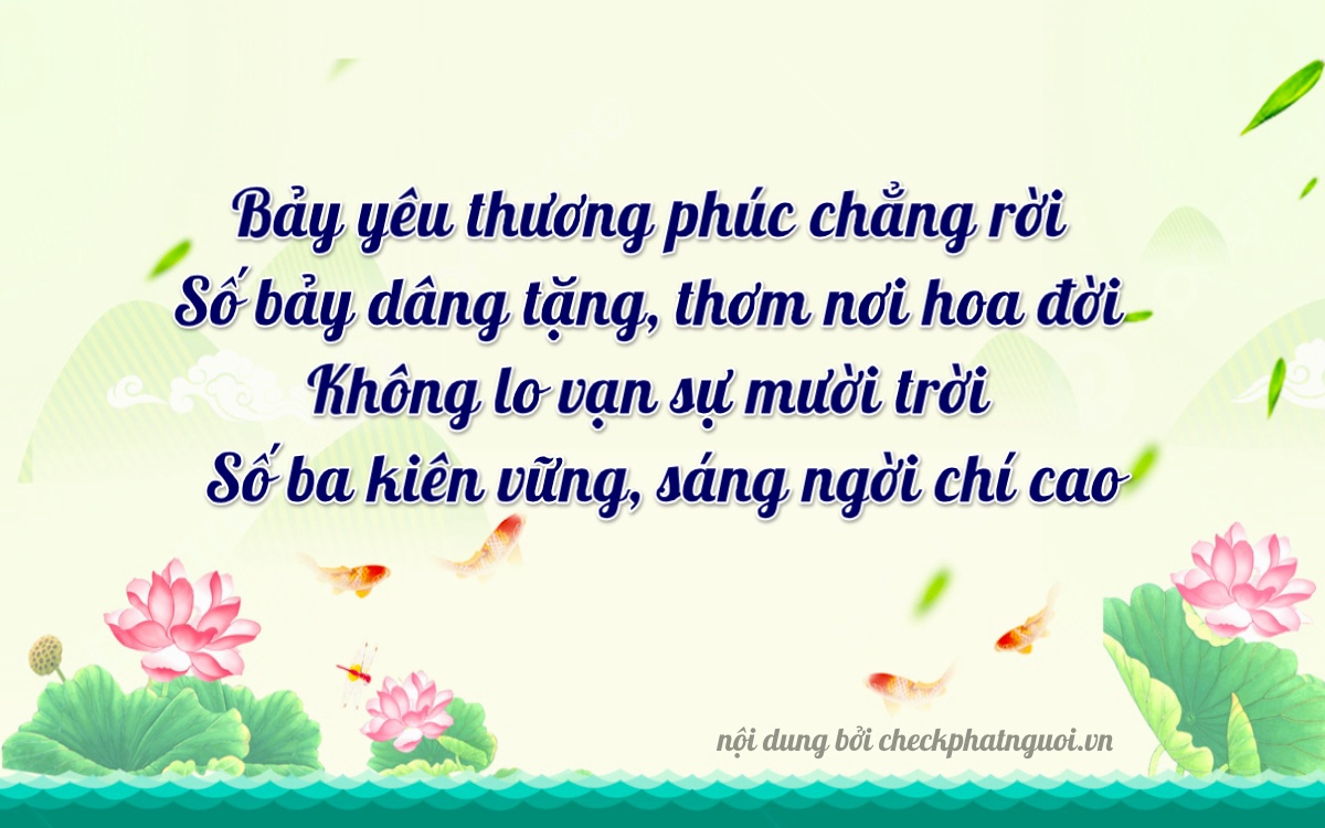 Bài thơ ý nghĩa cho <b>biển số 59XB-07308</b> tại website checkphatnguoi.vn