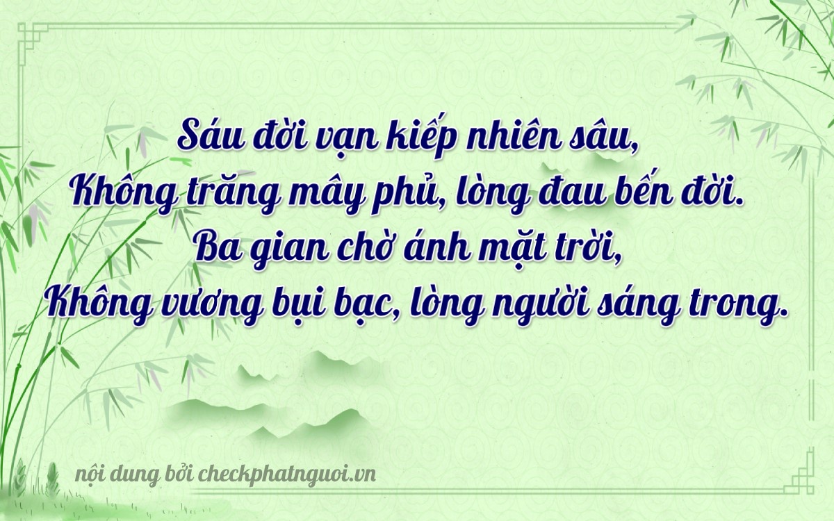 Bài thơ ý nghĩa cho <b>biển số 59XB-60300</b> tại website checkphatnguoi.vn