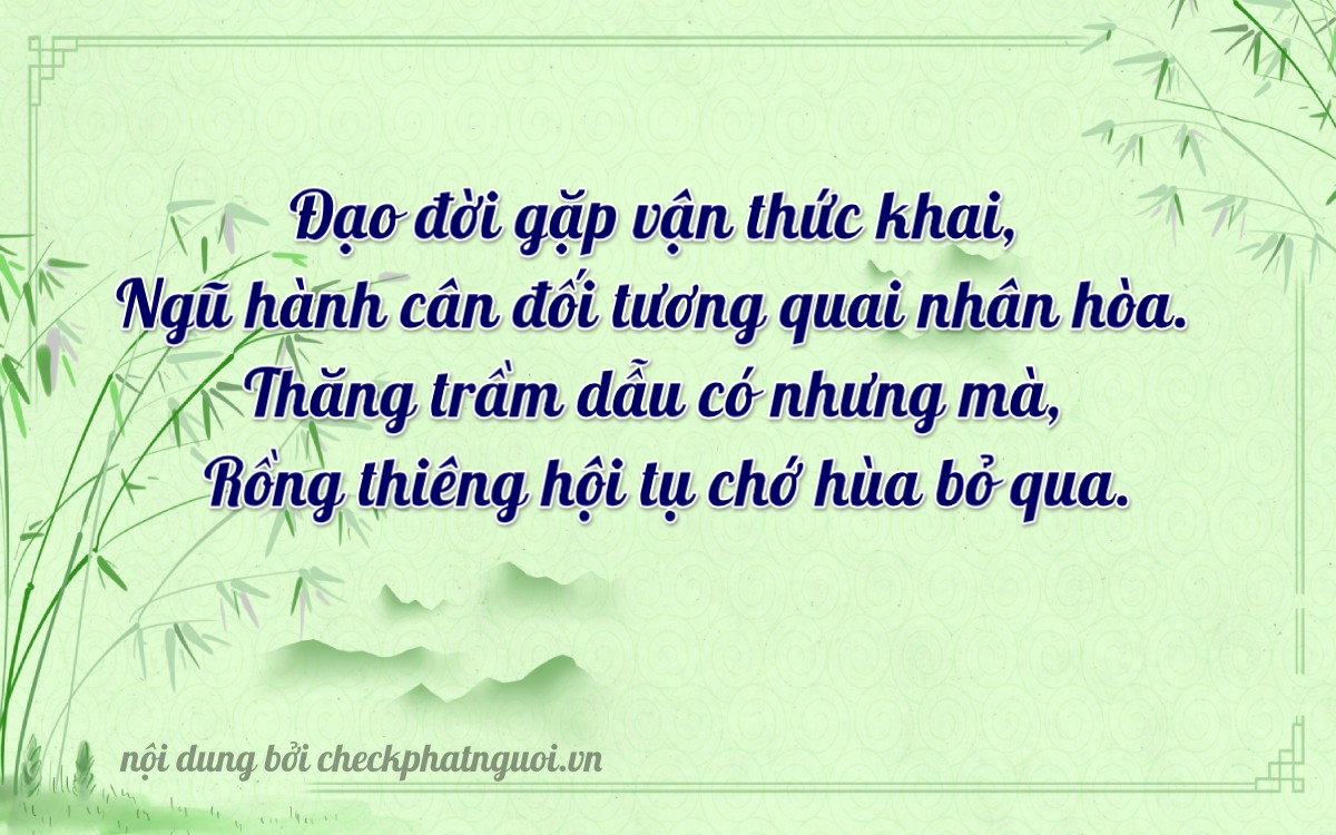 Bài thơ ý nghĩa cho <b>biển số 59YB-13495</b> tại website checkphatnguoi.vn