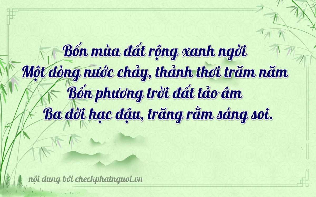 Bài thơ ý nghĩa cho <b>biển số 60A-04143</b> tại website checkphatnguoi.vn