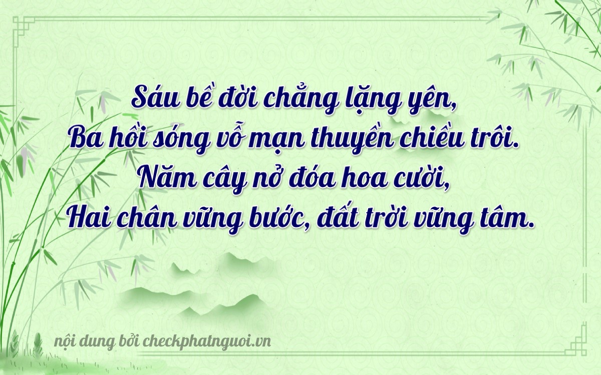 Bài thơ ý nghĩa cho <b>biển số 60A-65320</b> tại website checkphatnguoi.vn