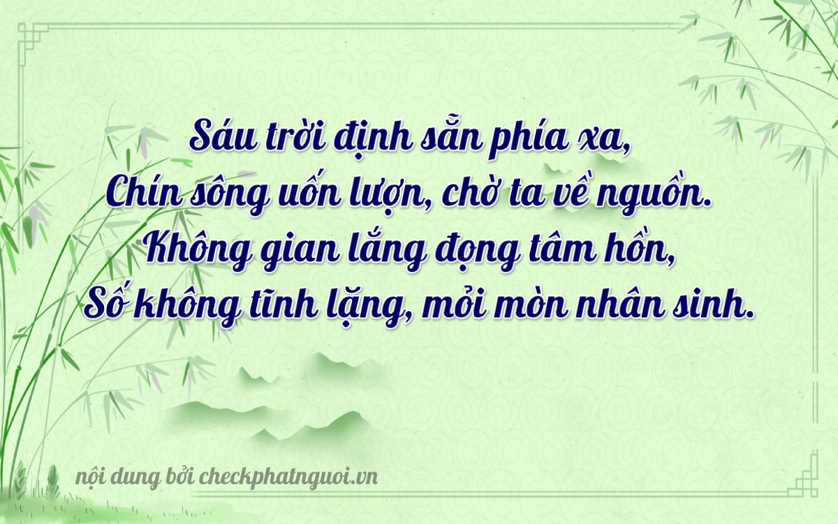 Bài thơ ý nghĩa cho <b>biển số 60A-69060</b> tại website checkphatnguoi.vn