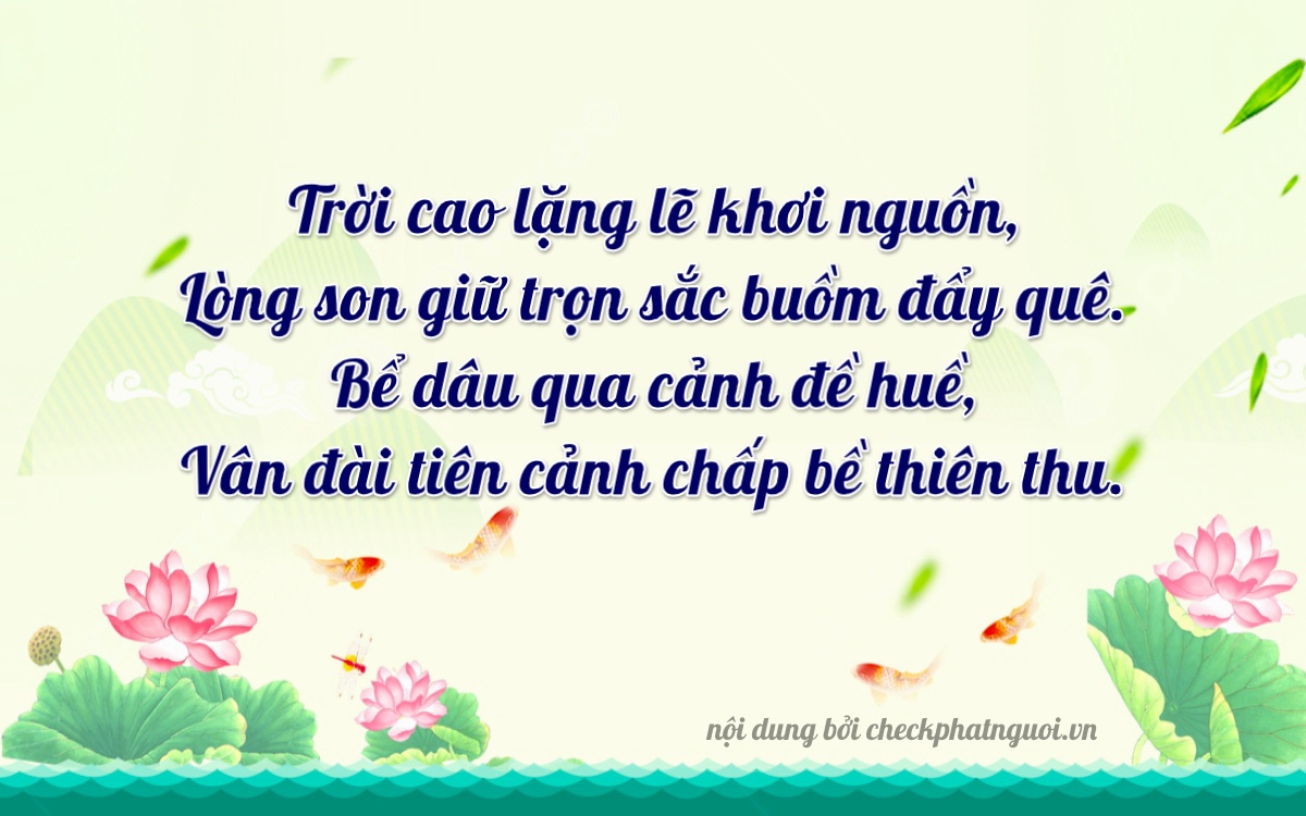 Bài thơ ý nghĩa cho <b>biển số 60A-78869</b> tại website checkphatnguoi.vn