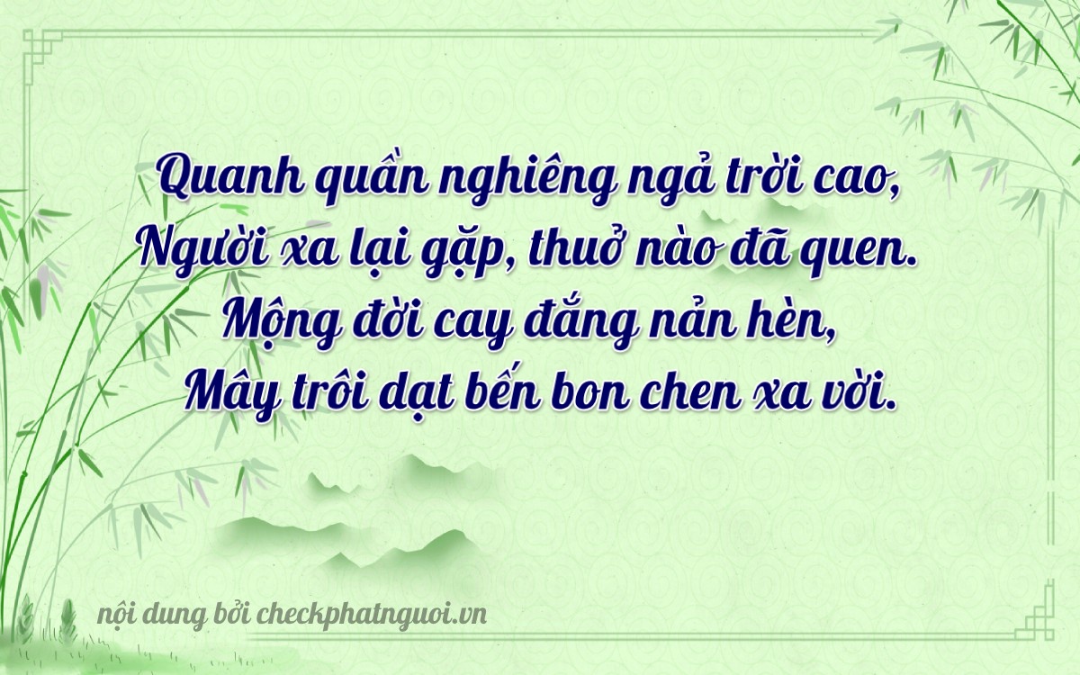 Bài thơ ý nghĩa cho <b>biển số 60A-89909</b> tại website checkphatnguoi.vn