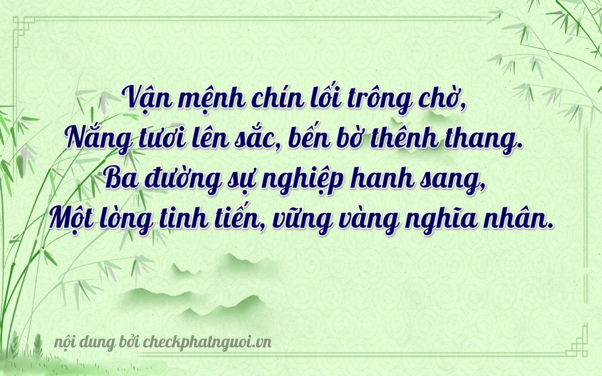 Bài thơ ý nghĩa cho <b>biển số 60A-99316</b> tại website checkphatnguoi.vn