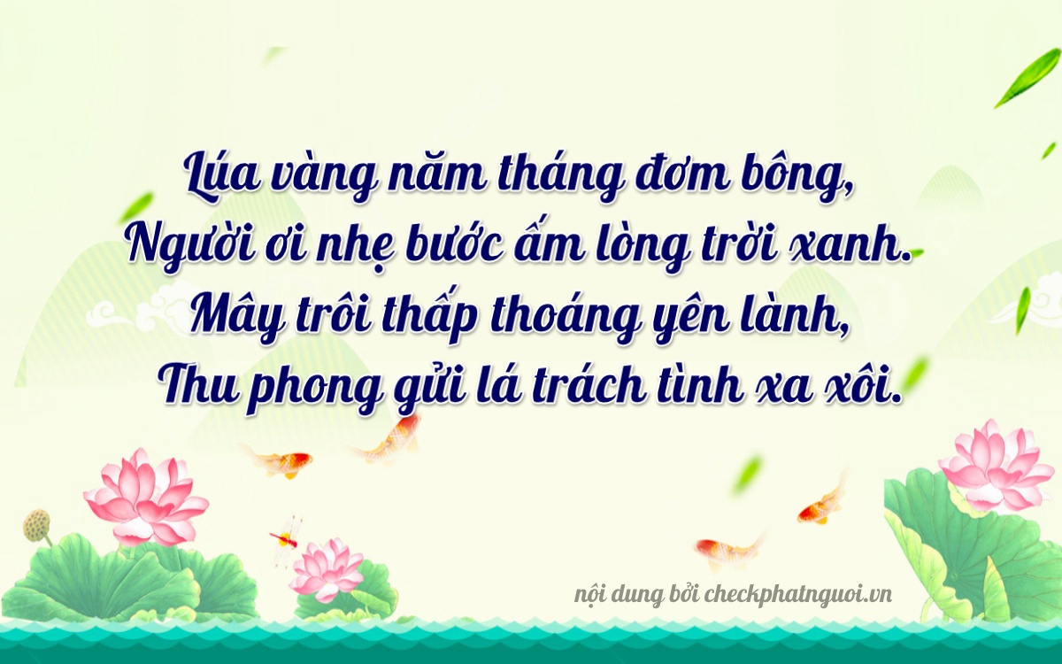 Bài thơ ý nghĩa cho <b>biển số 60AA-15330</b> tại website checkphatnguoi.vn