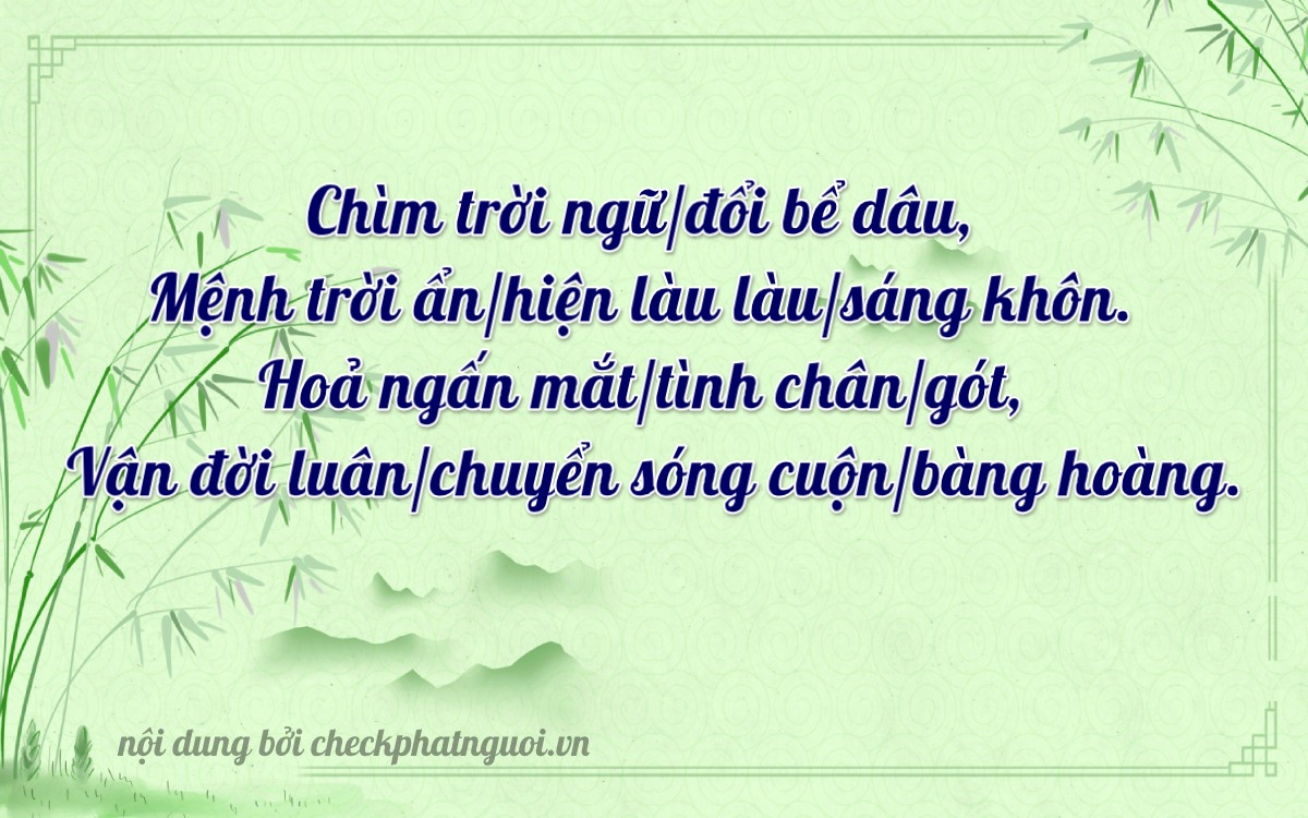 Bài thơ ý nghĩa cho <b>biển số 60AA-22050</b> tại website checkphatnguoi.vn