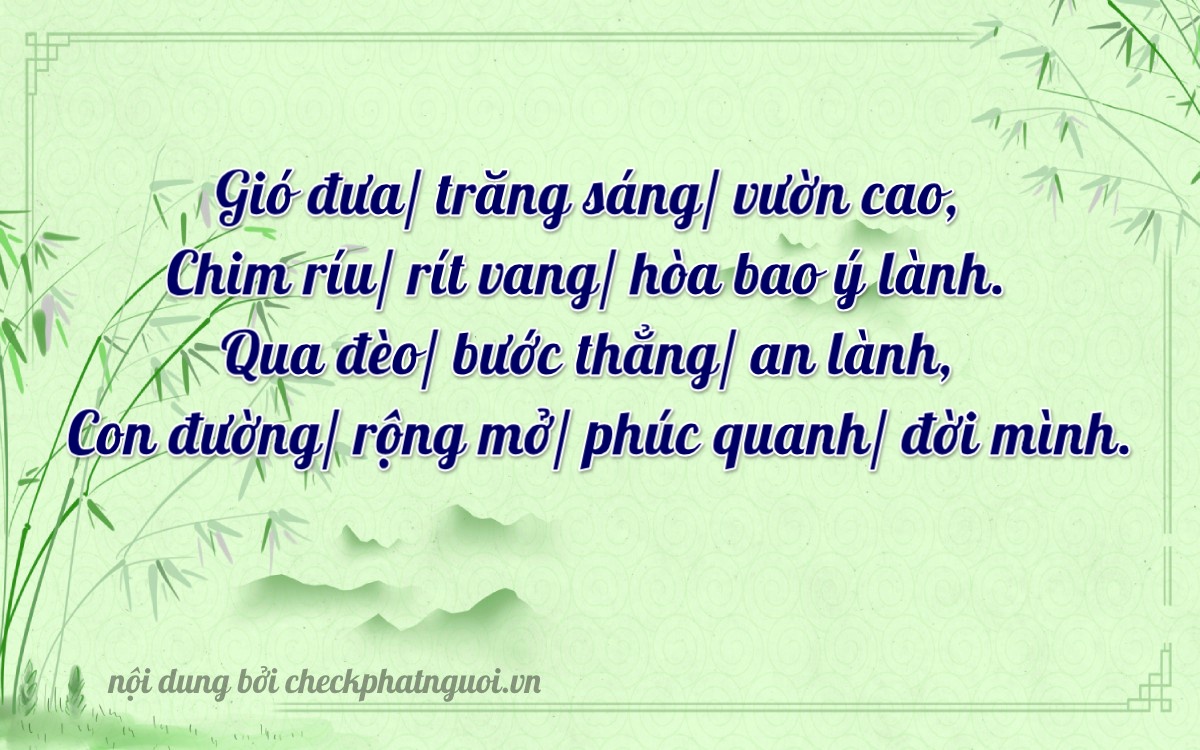 Bài thơ ý nghĩa cho <b>biển số 60AA-26157</b> tại website checkphatnguoi.vn