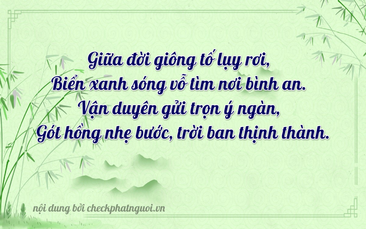 Bài thơ ý nghĩa cho <b>biển số 60AA-26611</b> tại website checkphatnguoi.vn