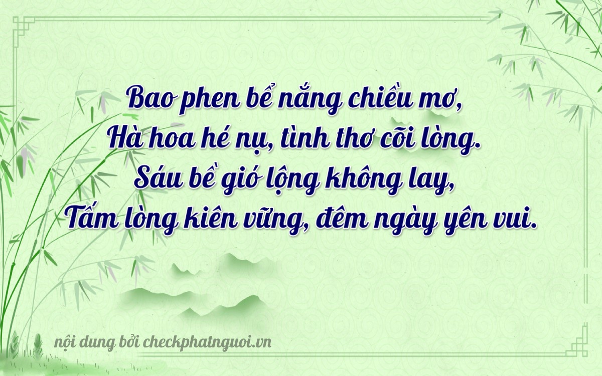 Bài thơ ý nghĩa cho <b>biển số 60AA-31660</b> tại website checkphatnguoi.vn