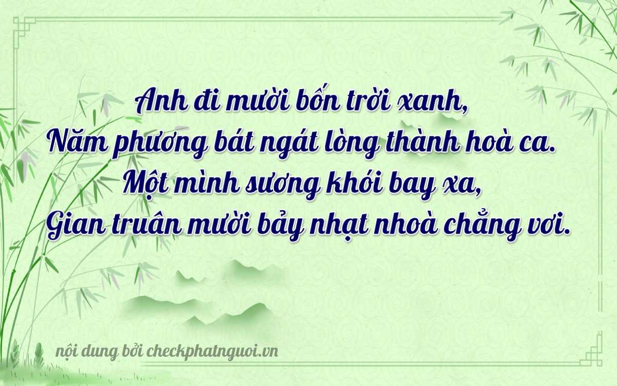 Bài thơ ý nghĩa cho <b>biển số 60AA-41117</b> tại website checkphatnguoi.vn