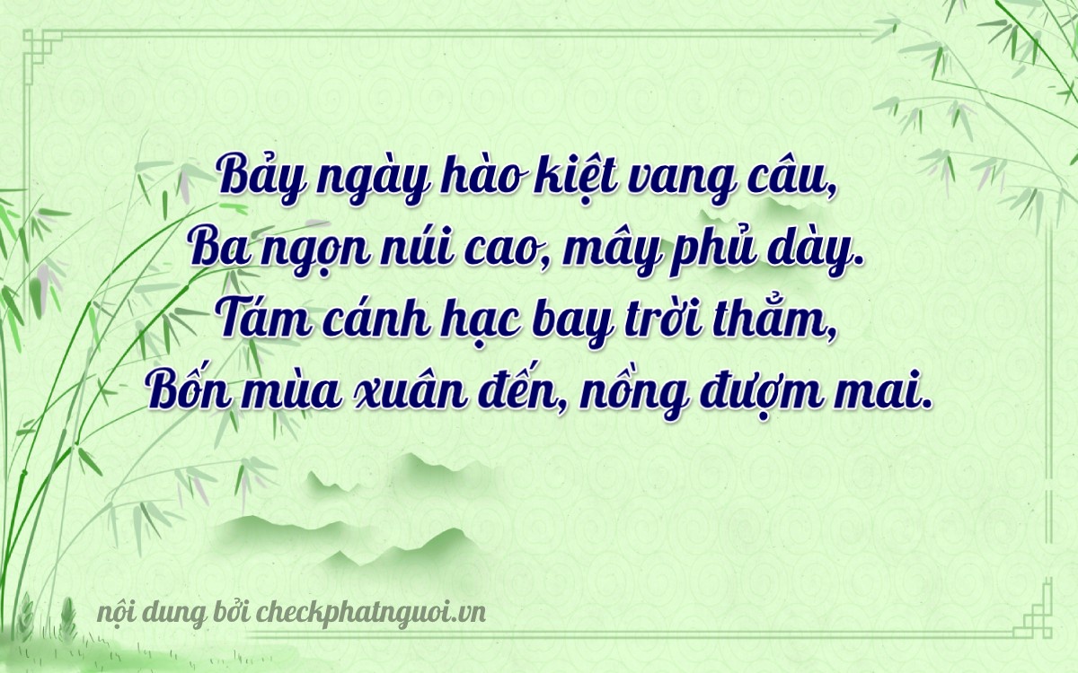 Bài thơ ý nghĩa cho <b>biển số 60AA-73842</b> tại website checkphatnguoi.vn