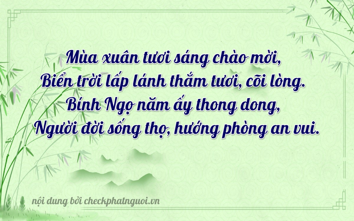 Bài thơ ý nghĩa cho <b>biển số 60AB-12302</b> tại website checkphatnguoi.vn