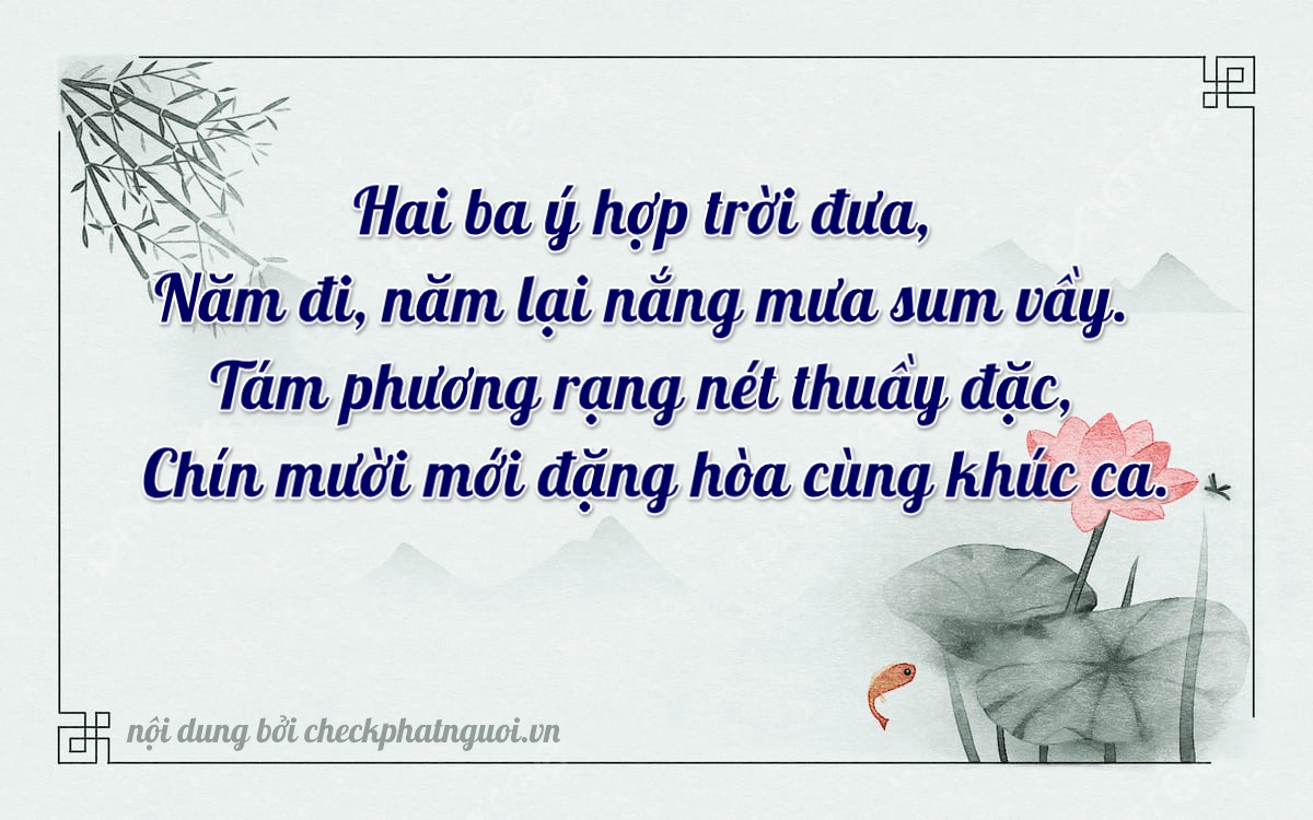 Bài thơ ý nghĩa cho <b>biển số 60AB-23589</b> tại website checkphatnguoi.vn
