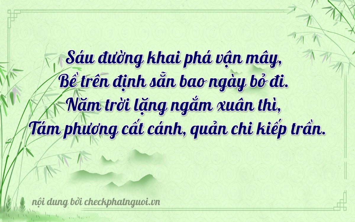 Bài thơ ý nghĩa cho <b>biển số 60AD-06517</b> tại website checkphatnguoi.vn
