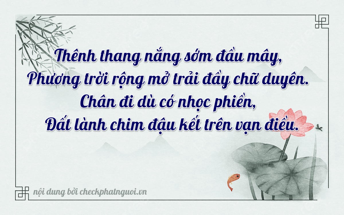 Bài thơ ý nghĩa cho <b>biển số 60AE-06010</b> tại website checkphatnguoi.vn