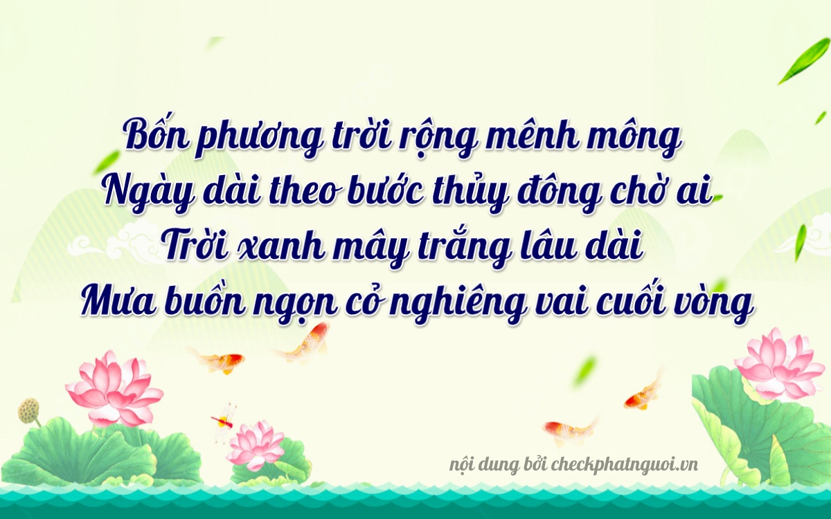 Bài thơ ý nghĩa cho <b>biển số 60AE-20169</b> tại website checkphatnguoi.vn