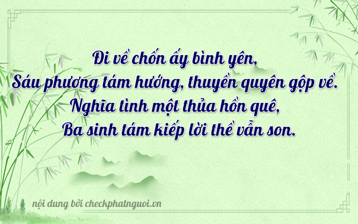 Bài thơ ý nghĩa cho <b>biển số 60AF-06831</b> tại website checkphatnguoi.vn