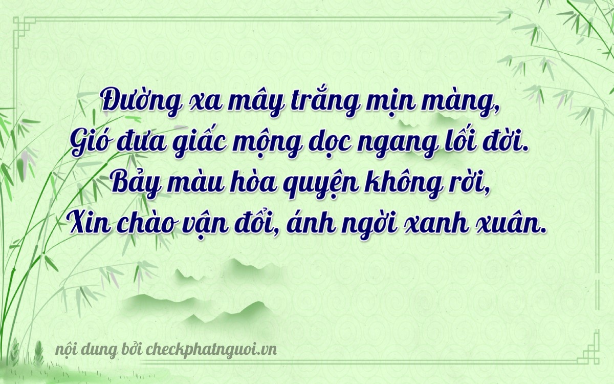 Bài thơ ý nghĩa cho <b>biển số 60AH-07758</b> tại website checkphatnguoi.vn
