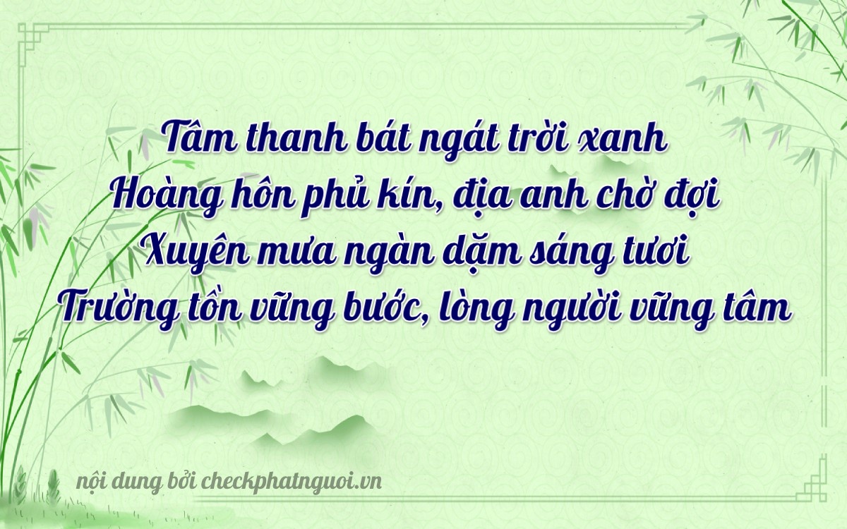 Bài thơ ý nghĩa cho <b>biển số 60AK-07028</b> tại website checkphatnguoi.vn