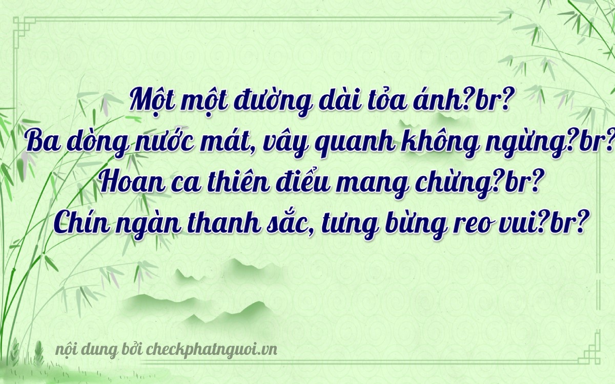 Bài thơ ý nghĩa cho <b>biển số 60AM-11319</b> tại website checkphatnguoi.vn