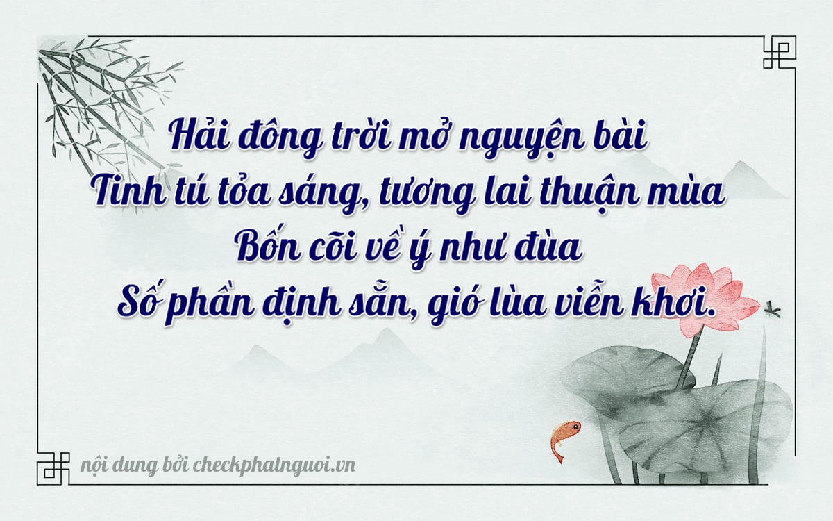 Bài thơ ý nghĩa cho <b>biển số 60AM-18234</b> tại website checkphatnguoi.vn