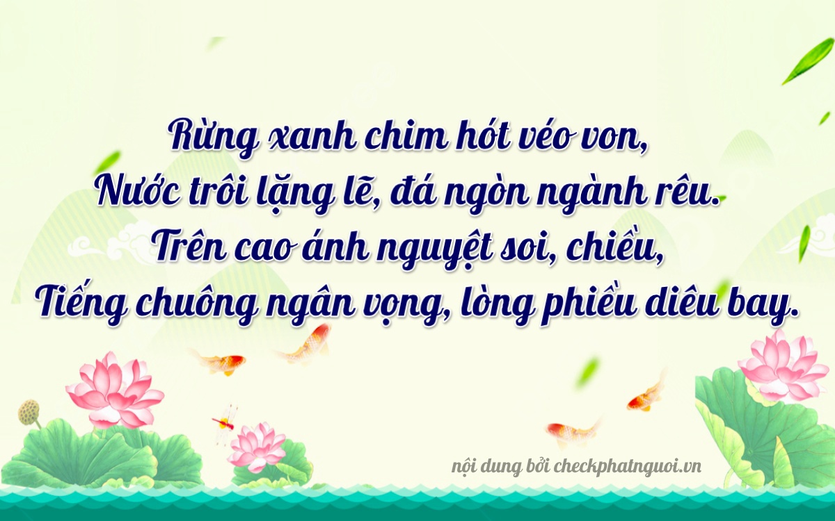 Bài thơ ý nghĩa cho <b>biển số 60AM-23034</b> tại website checkphatnguoi.vn