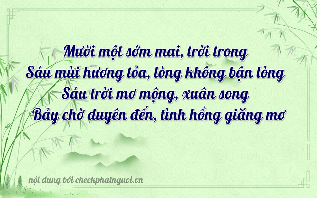 Bài thơ ý nghĩa cho <b>biển số 60B1-11667</b> tại website checkphatnguoi.vn