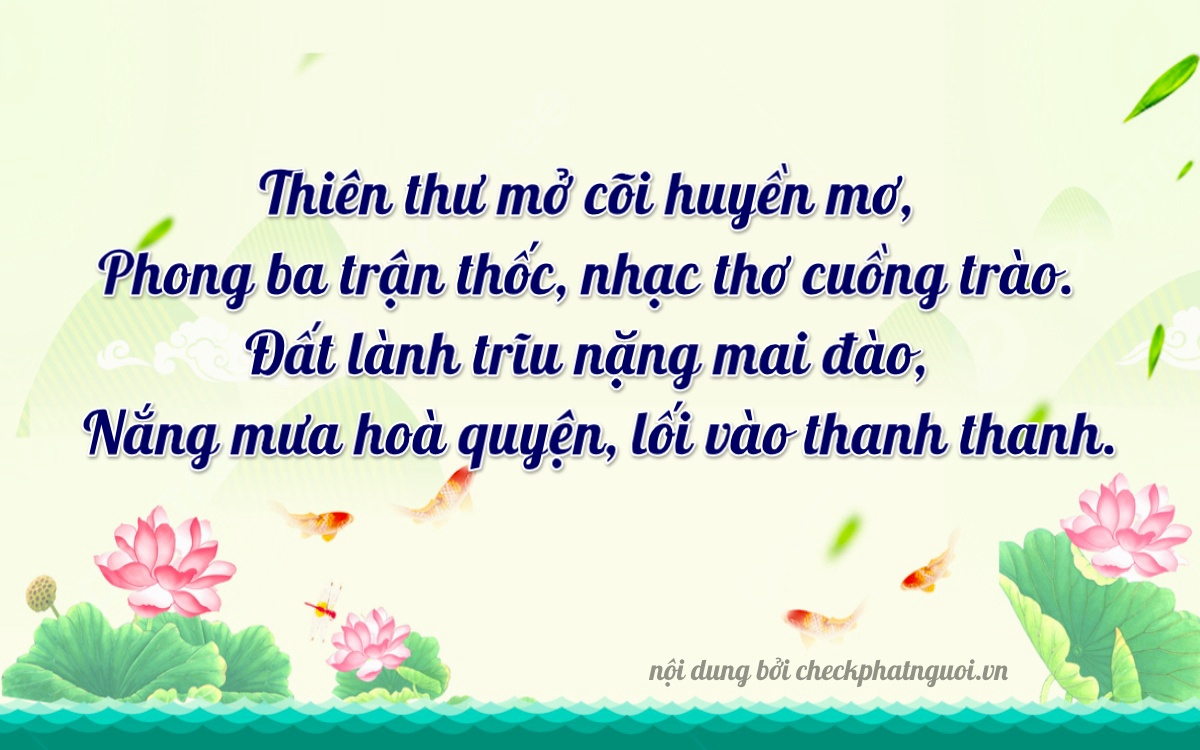 Bài thơ ý nghĩa cho <b>biển số 60B2-34353</b> tại website checkphatnguoi.vn