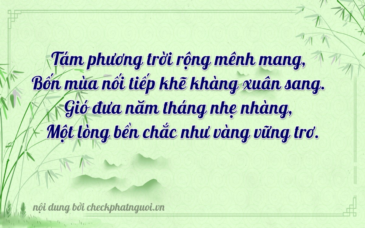 Bài thơ ý nghĩa cho <b>biển số 60B2-84511</b> tại website checkphatnguoi.vn