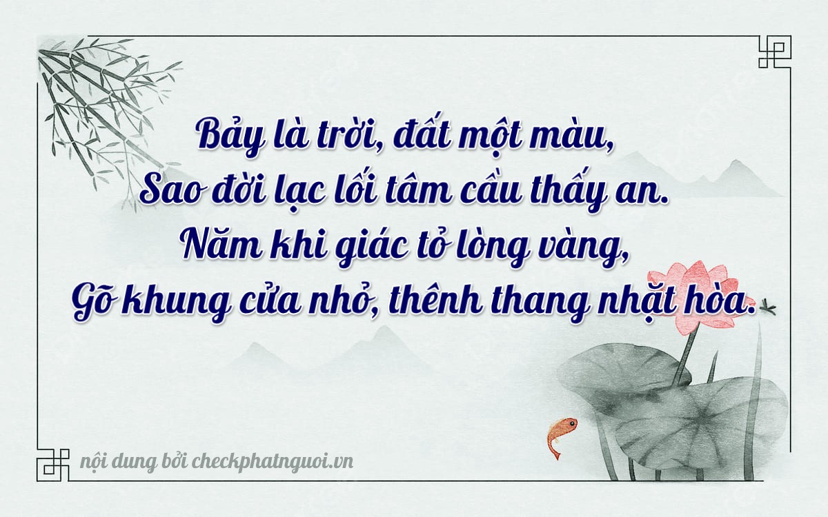 Bài thơ ý nghĩa cho <b>biển số 60B3-75527</b> tại website checkphatnguoi.vn