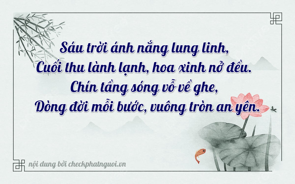 Bài thơ ý nghĩa cho <b>biển số 60B-39609</b> tại website checkphatnguoi.vn