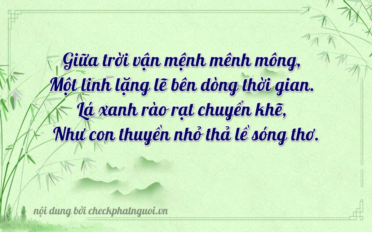 Bài thơ ý nghĩa cho <b>biển số 60B4-11655</b> tại website checkphatnguoi.vn