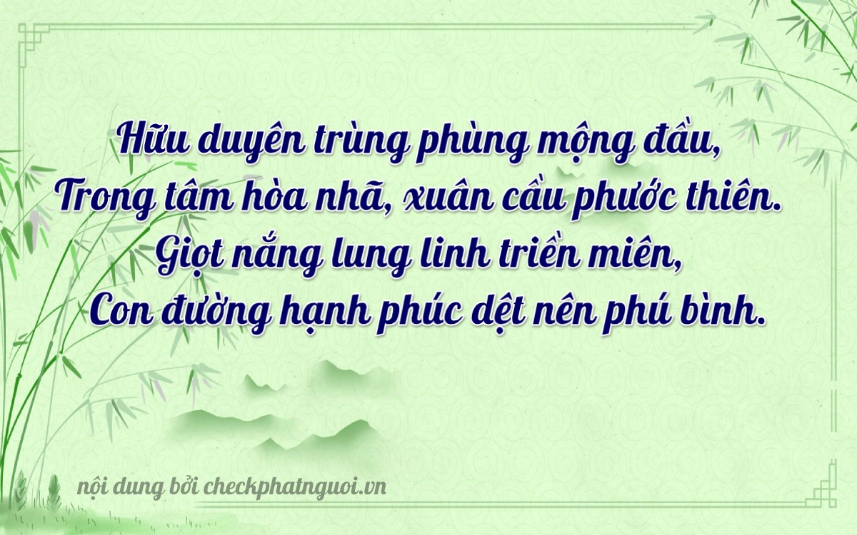 Bài thơ ý nghĩa cho <b>biển số 60B4-66111</b> tại website checkphatnguoi.vn
