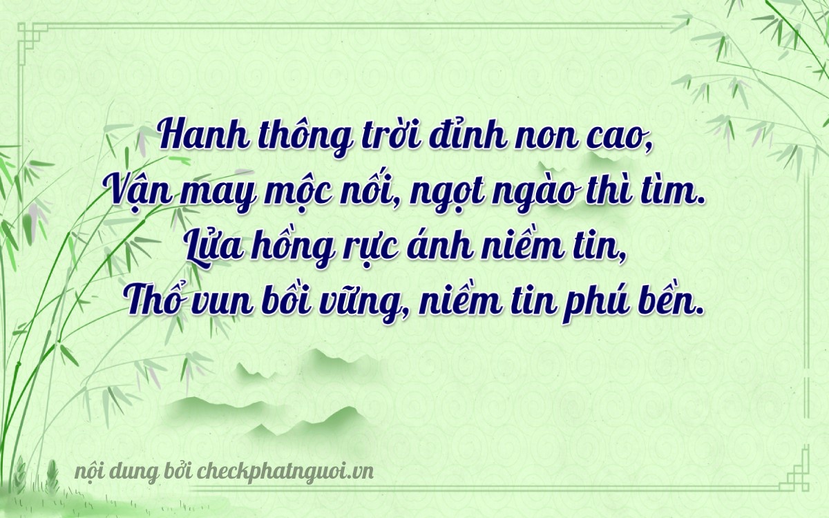 Bài thơ ý nghĩa cho <b>biển số 60B4-68907</b> tại website checkphatnguoi.vn