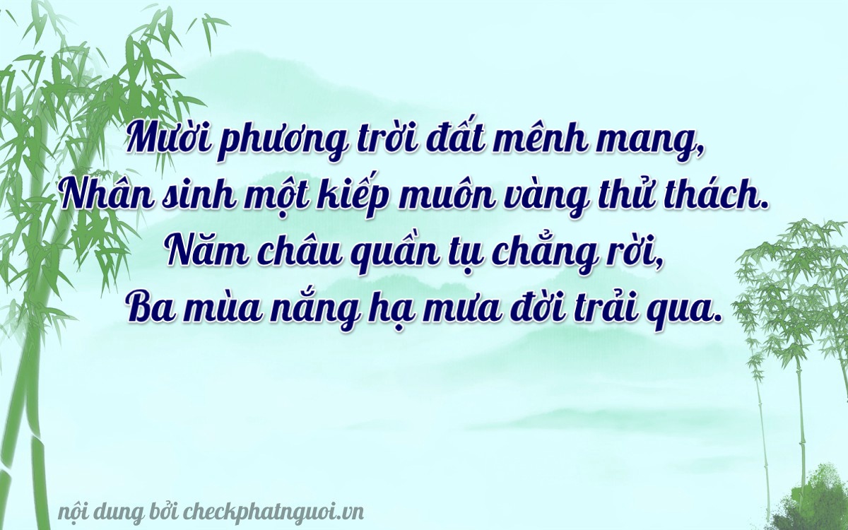 Bài thơ ý nghĩa cho <b>biển số 60B5-15153</b> tại website checkphatnguoi.vn