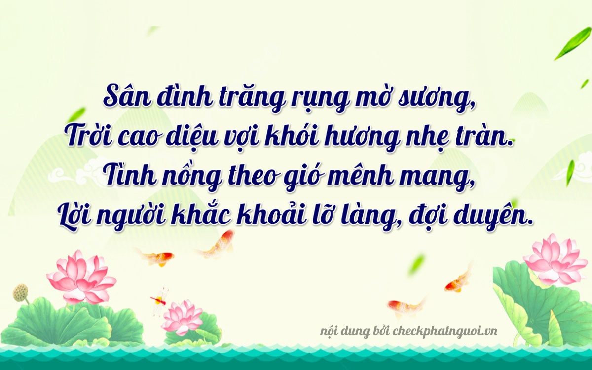 Bài thơ ý nghĩa cho <b>biển số 60B7-33662</b> tại website checkphatnguoi.vn