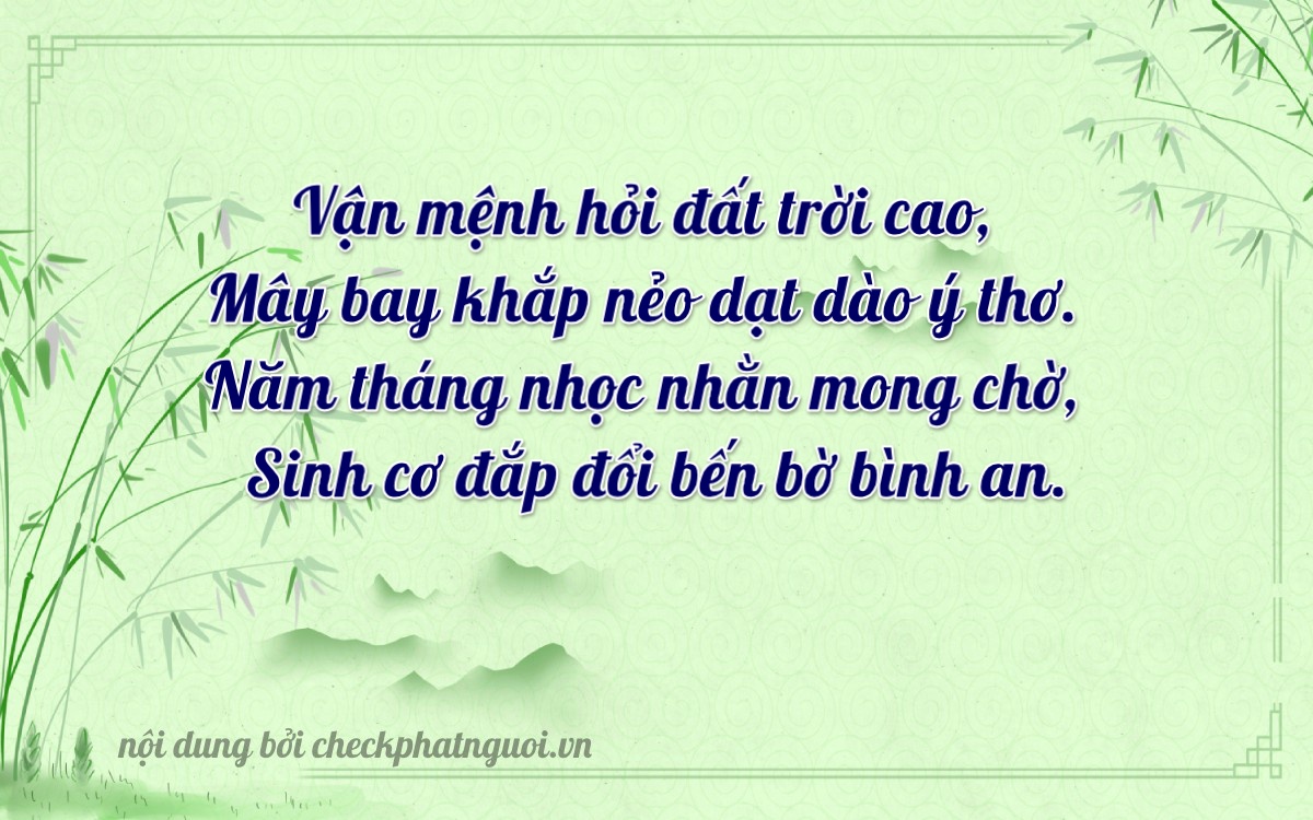 Bài thơ ý nghĩa cho <b>biển số 60B7-50596</b> tại website checkphatnguoi.vn