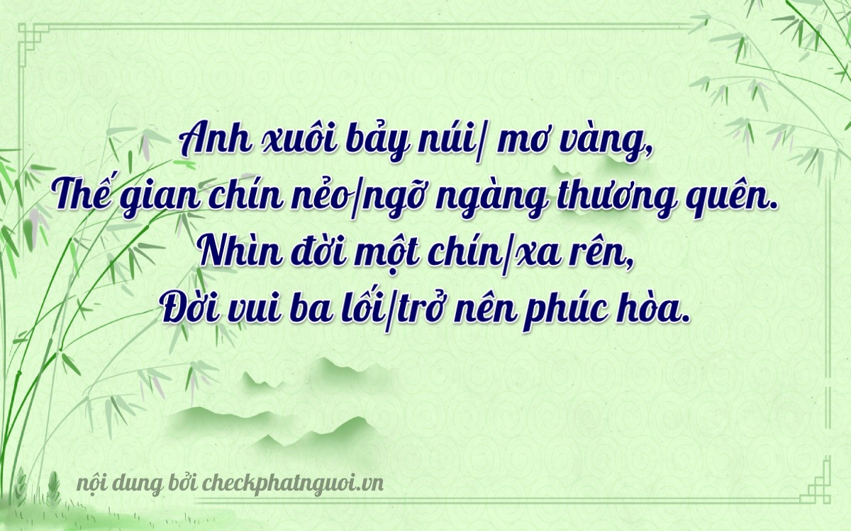 Bài thơ ý nghĩa cho <b>biển số 60B8-76913</b> tại website checkphatnguoi.vn