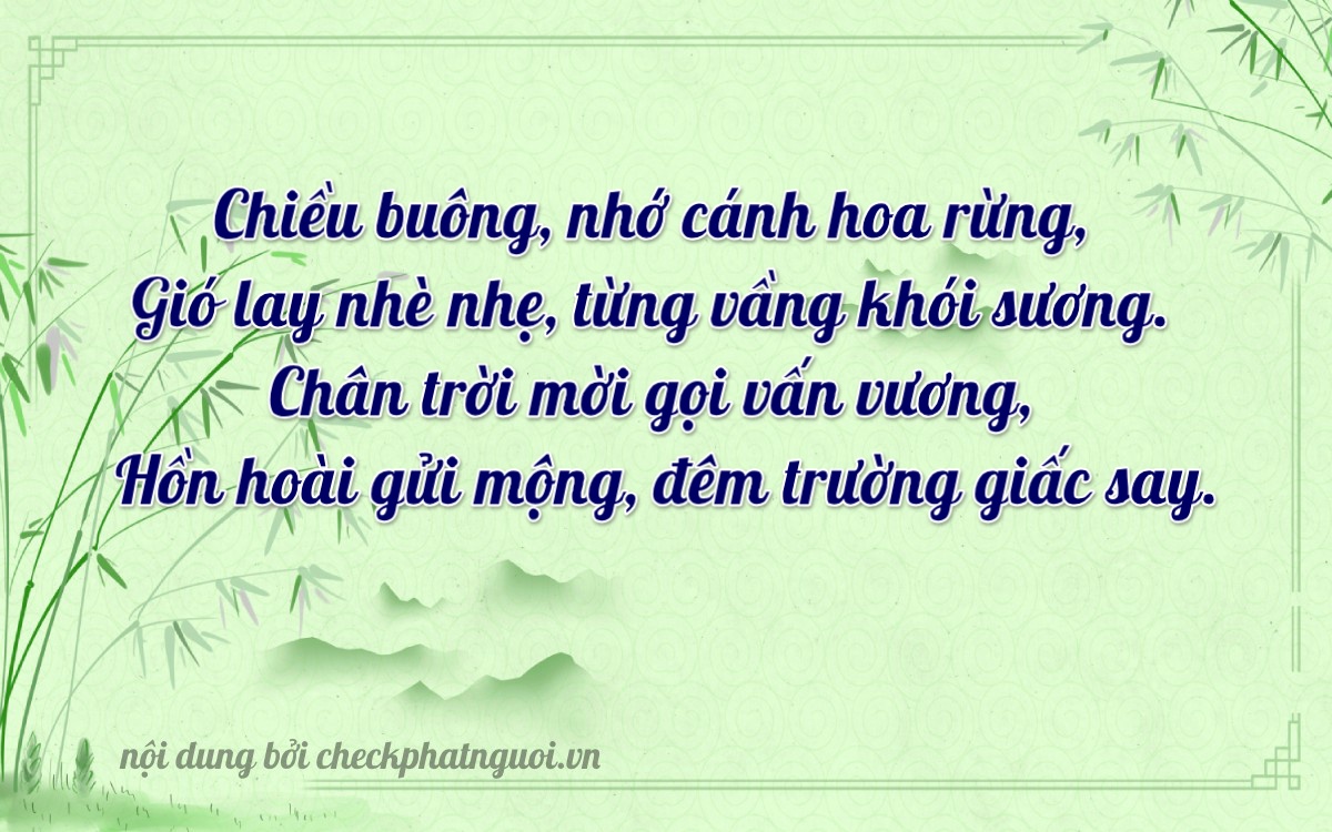 Bài thơ ý nghĩa cho <b>biển số 60C-32174</b> tại website checkphatnguoi.vn