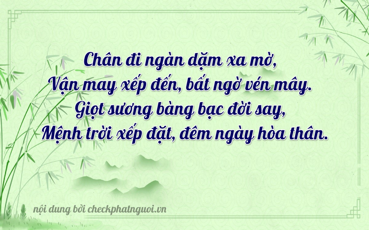 Bài thơ ý nghĩa cho <b>biển số 60C-61311</b> tại website checkphatnguoi.vn