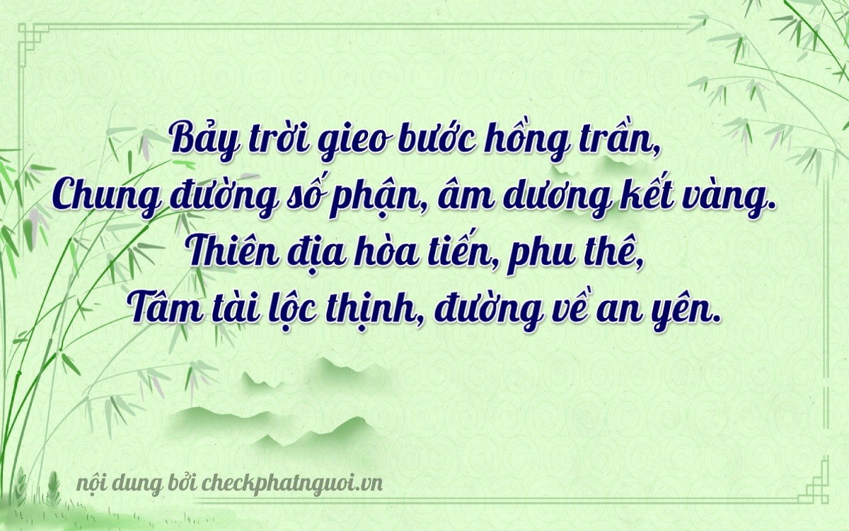 Bài thơ ý nghĩa cho <b>biển số 60C-77195</b> tại website checkphatnguoi.vn