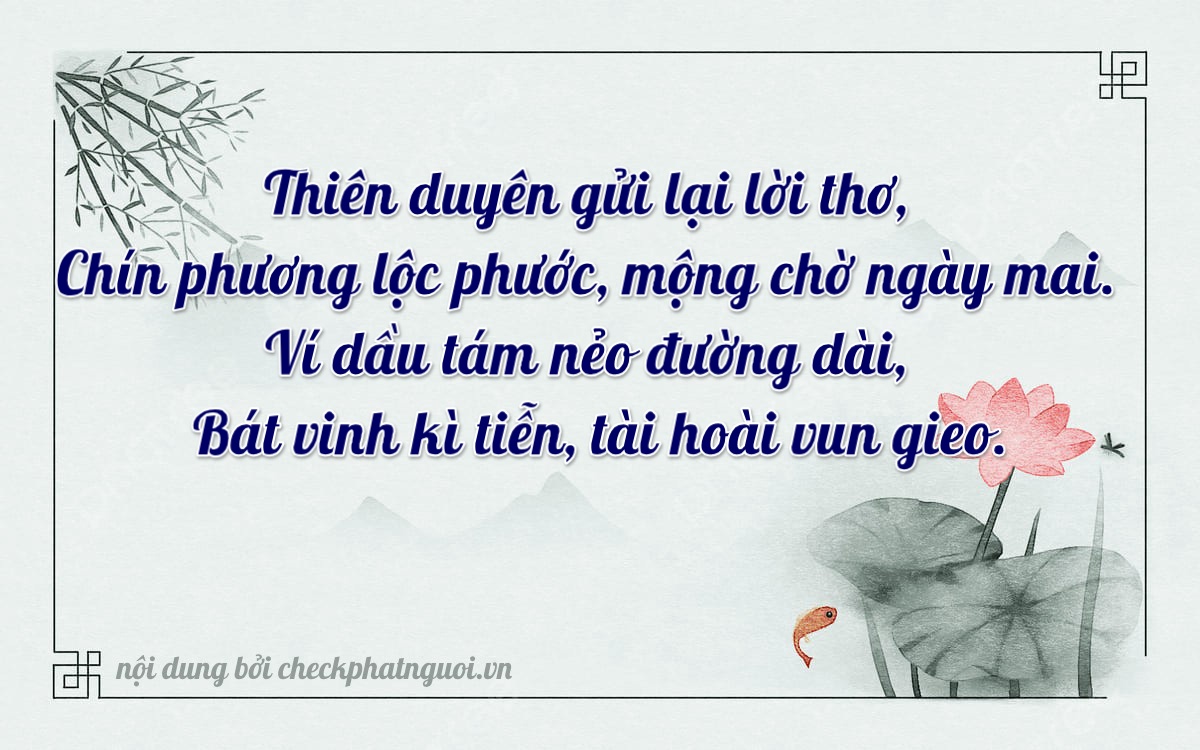 Bài thơ ý nghĩa cho <b>biển số 60E-00988</b> tại website checkphatnguoi.vn
