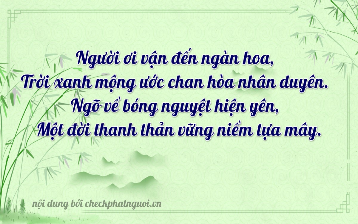 Bài thơ ý nghĩa cho <b>biển số 60F1-00117</b> tại website checkphatnguoi.vn