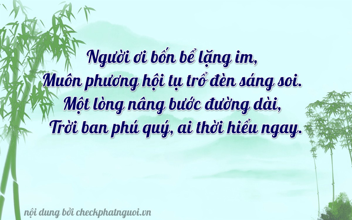 Bài thơ ý nghĩa cho <b>biển số 60F1-11234</b> tại website checkphatnguoi.vn